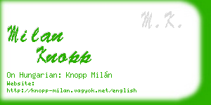 milan knopp business card