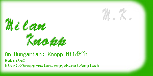 milan knopp business card